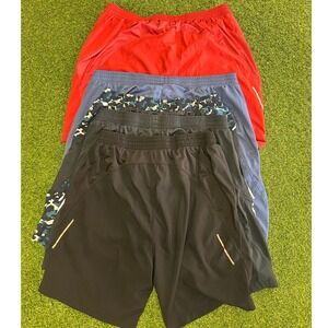 Souke Sports Mens Athletic Shorts Bundle 5 Pack XL Black Blue Red Camo Running